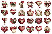 Kawaii Quirky Valentine Icons Pack, an Illustration by designcity5 (Thumbnail 2 of 5)