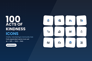 100 Acts of Kindness Icons, a Duotone Icon by Symbolic Language
