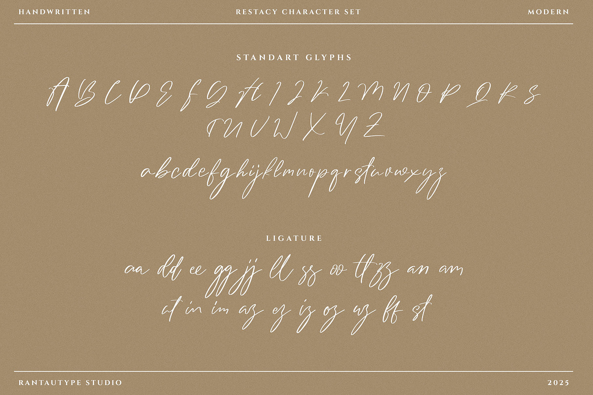 Restacy Modern Handwritten Font, a Handwritten Font by RantautypeStudio (Photo 18 of 19)
