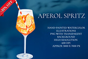 Aperol Spritz Watercolor Cocktail, a Food Illustration by Olexandra Mur (Thumbnail 4 of 4)