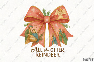 Scene Christmas Coquette Bow PNG, an Illustration by CraftArtStudio