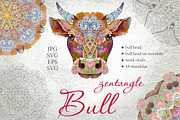 Decorative bull with mandalas, an Animal Illustration by Watercolor fantasy (Thumbnail 1 of 7)