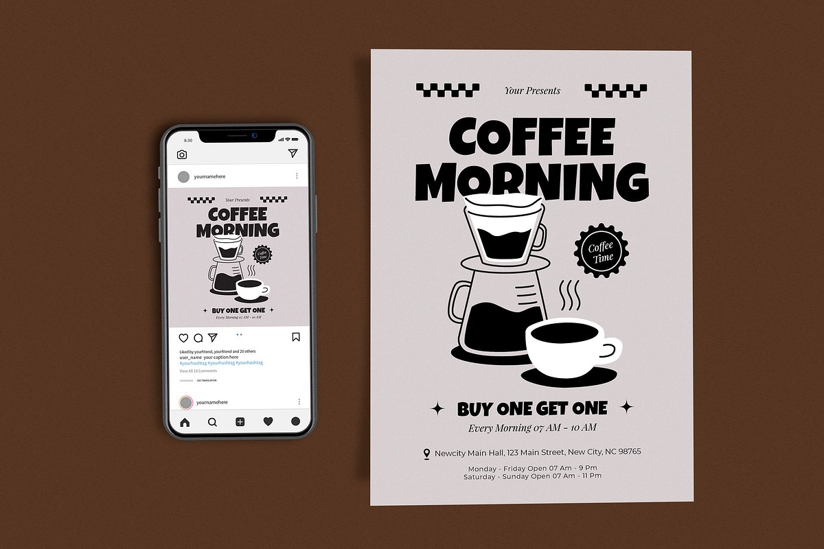 Coffee Morning V-60, a Flyer Template by Me55enjah Design (Photo 1 of 4)