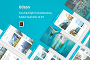 Travel & Flight Booking AI App, an UI Kit Template by themelove (Thumbnail 1 of 16)
