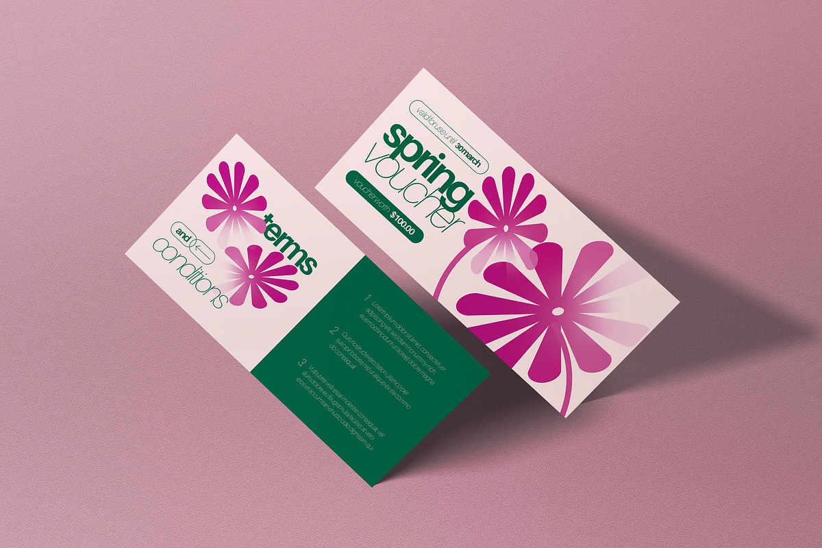 Green Y2K Spring Sale Voucher, a Card Template by graphicook (Photo 2 of 3)