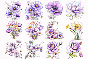 Spring Flowers Sublimation Clipart, an Illustration by DreamArtGraphic (Thumbnail 2 of 8)