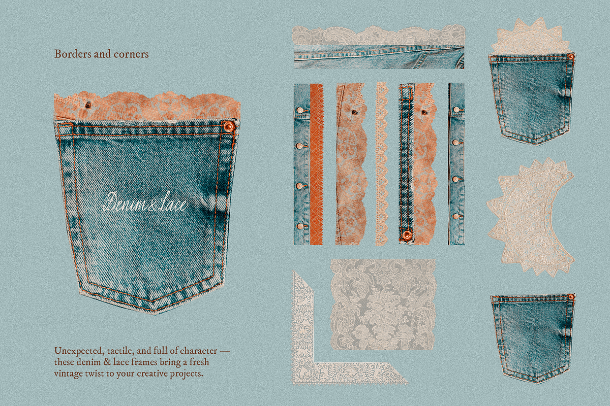 Charm Denim & Lace – Textures Set, an Object Graphic by DigARTbyHavroshka (Photo 11 of 12)