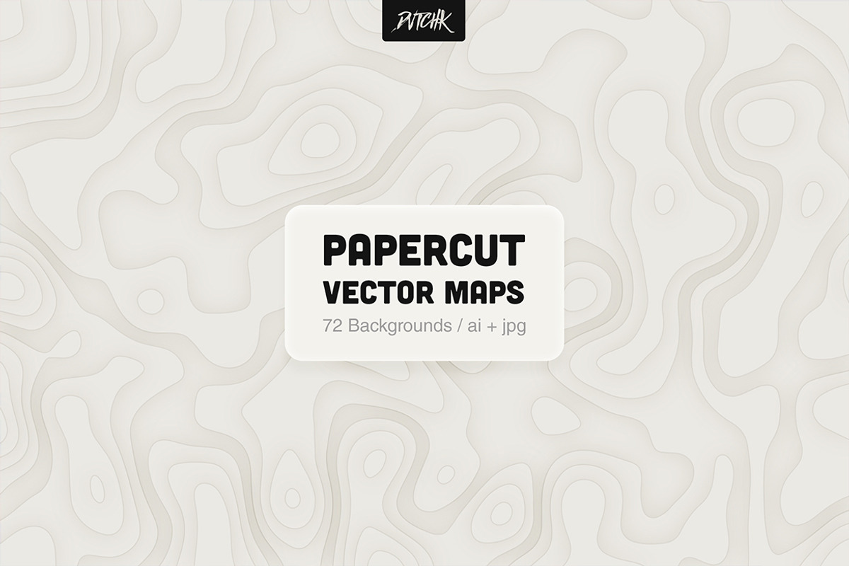 Papercut Topographic Vector Maps, a Background Graphic by dvtchk