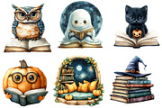 Halloween Reading Clipart, an Illustration by Designworld (Thumbnail 2 of 6)