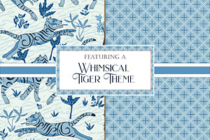 Chinoiserie Tiger Patterns - Blue