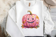 Pink Retro Halloween Clipart Bundle, an Illustration by DreamCafeArt (Thumbnail 5 of 7)