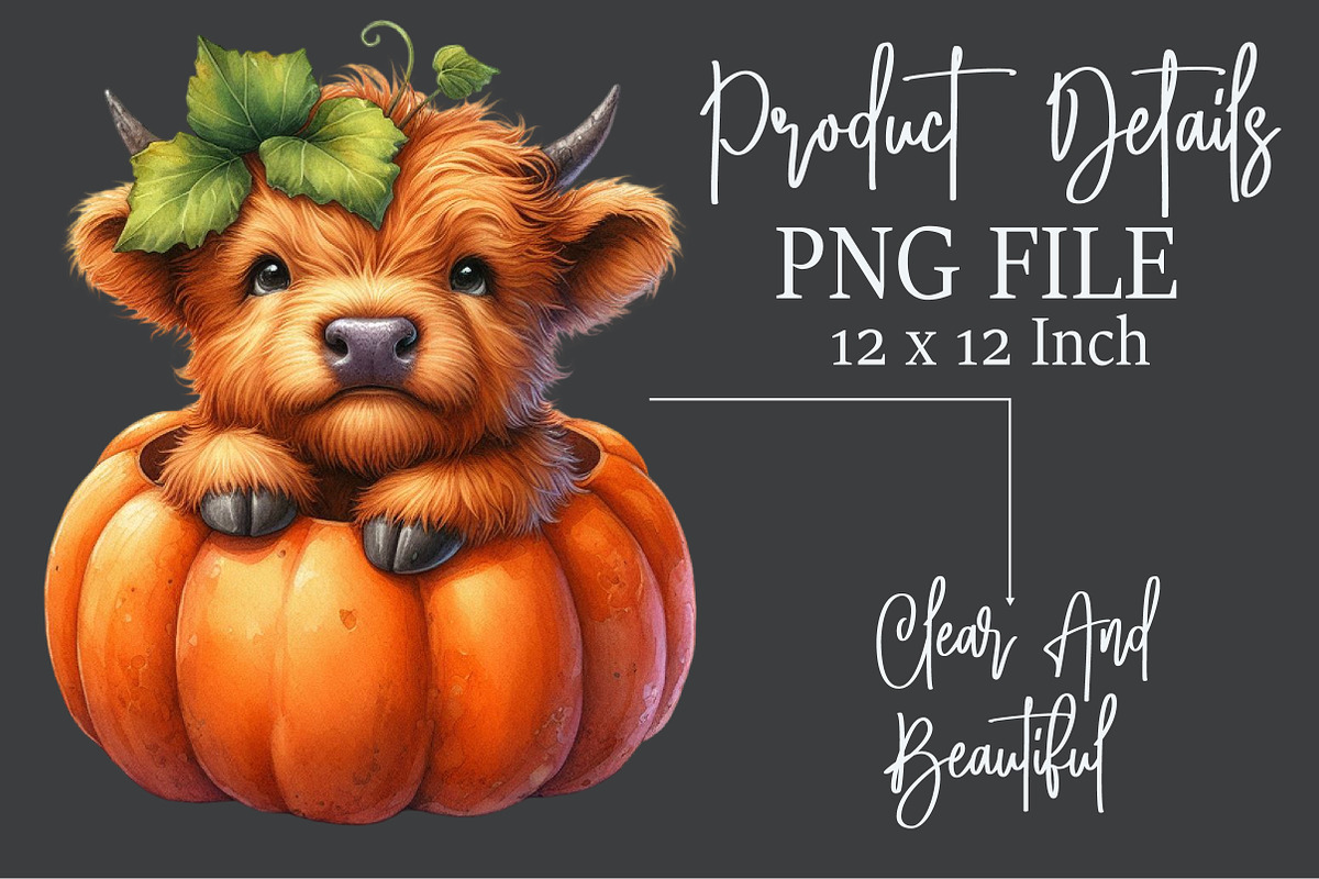 Watercolor Thanksgiving Highland Cow, an Illustration by Rose Art (Photo 6 of 7)