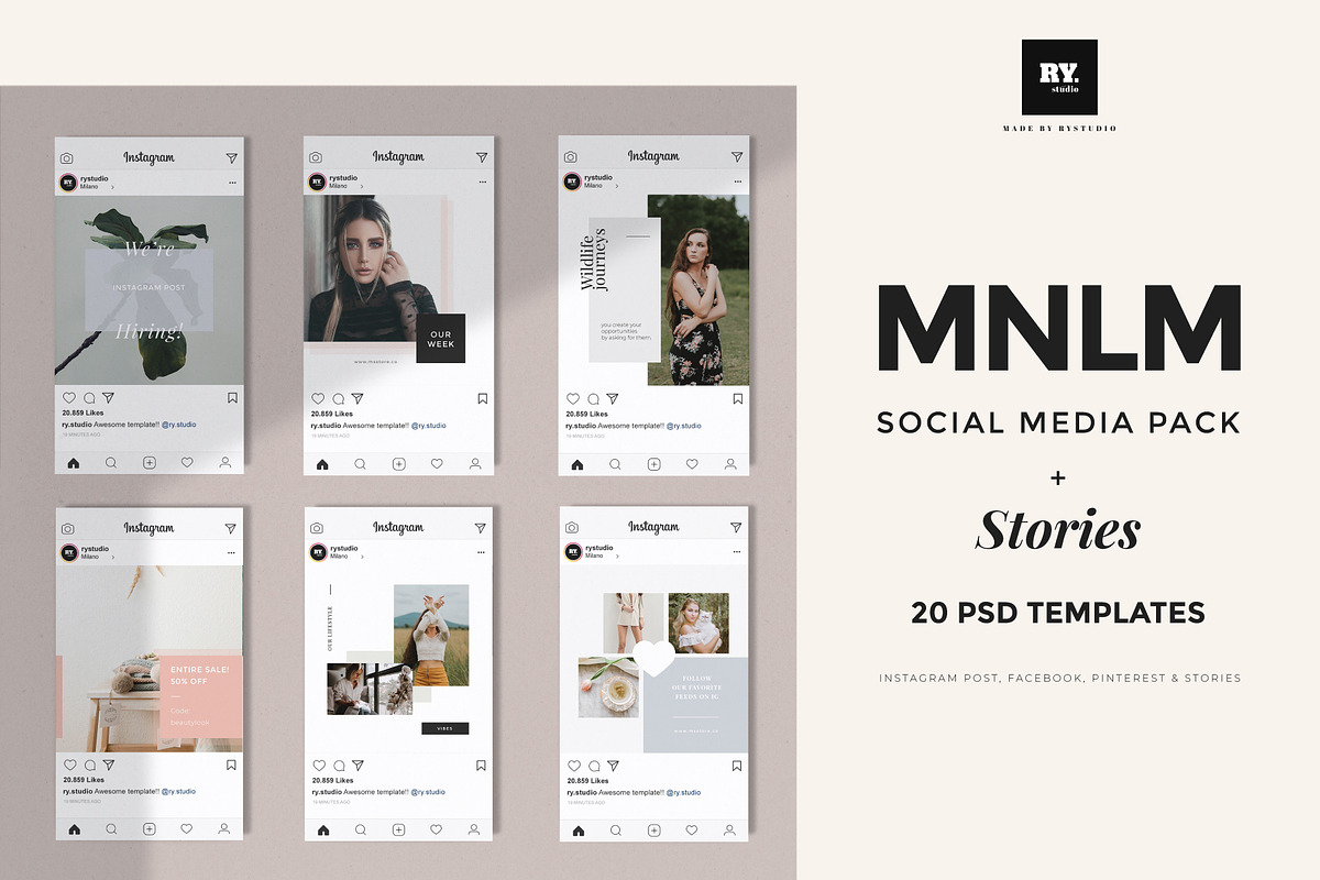 MNML Social Media Pack & Stories, a Social Media Template by Rystudio (Photo 12 of 12)