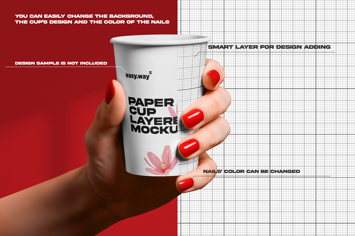 Hand Holding Paper Cup PSD Mockup, a Mockup by easy.way (Photo 3 of 5)