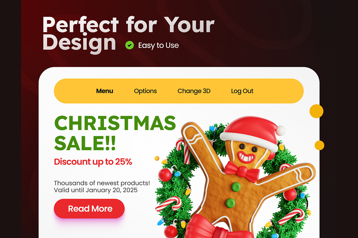 Gingerbread Man 3D Icons, a Characters & Person 3D Model by Rakata Studio (Photo 4 of 7)