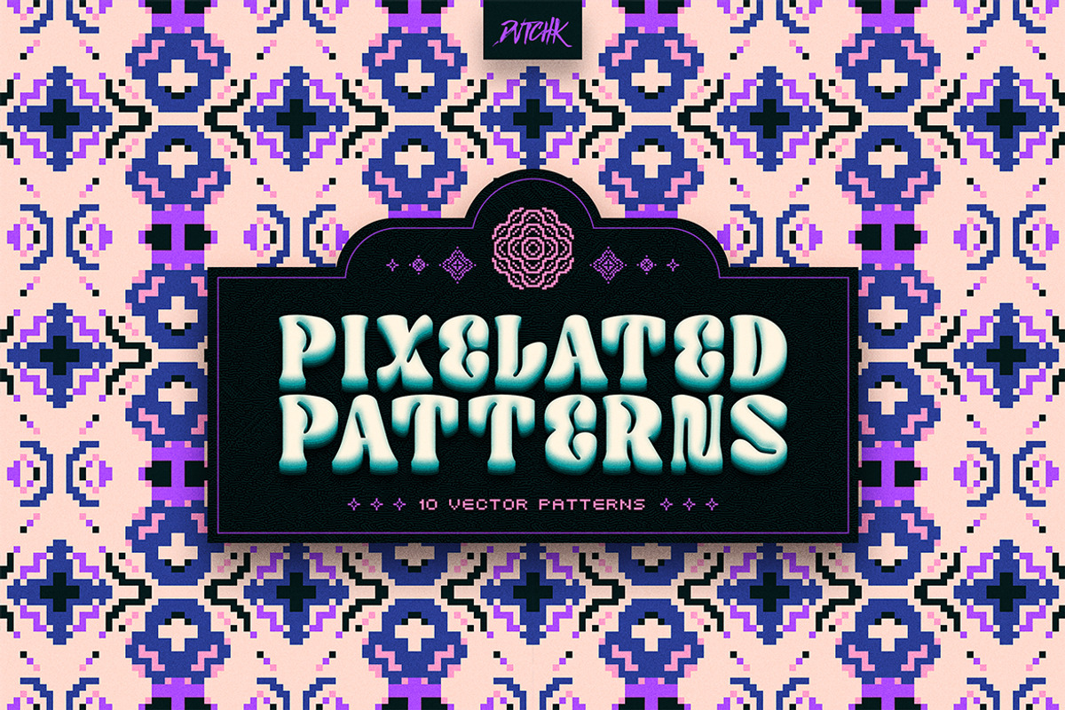 Pixel Mosaic Patterns | Vol. 08, a Pattern Graphic by dvtchk (Photo 8 of 10)