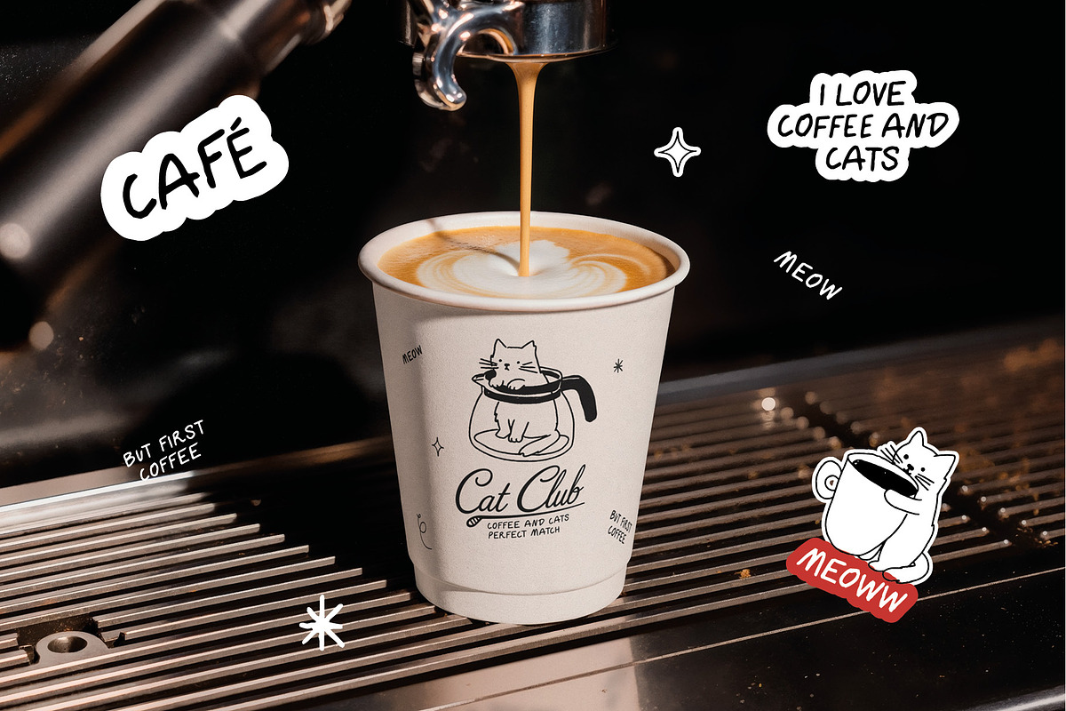 Cat Life: Coffee Edition, an Animal Illustration by dicreate (Photo 5 of 12)
