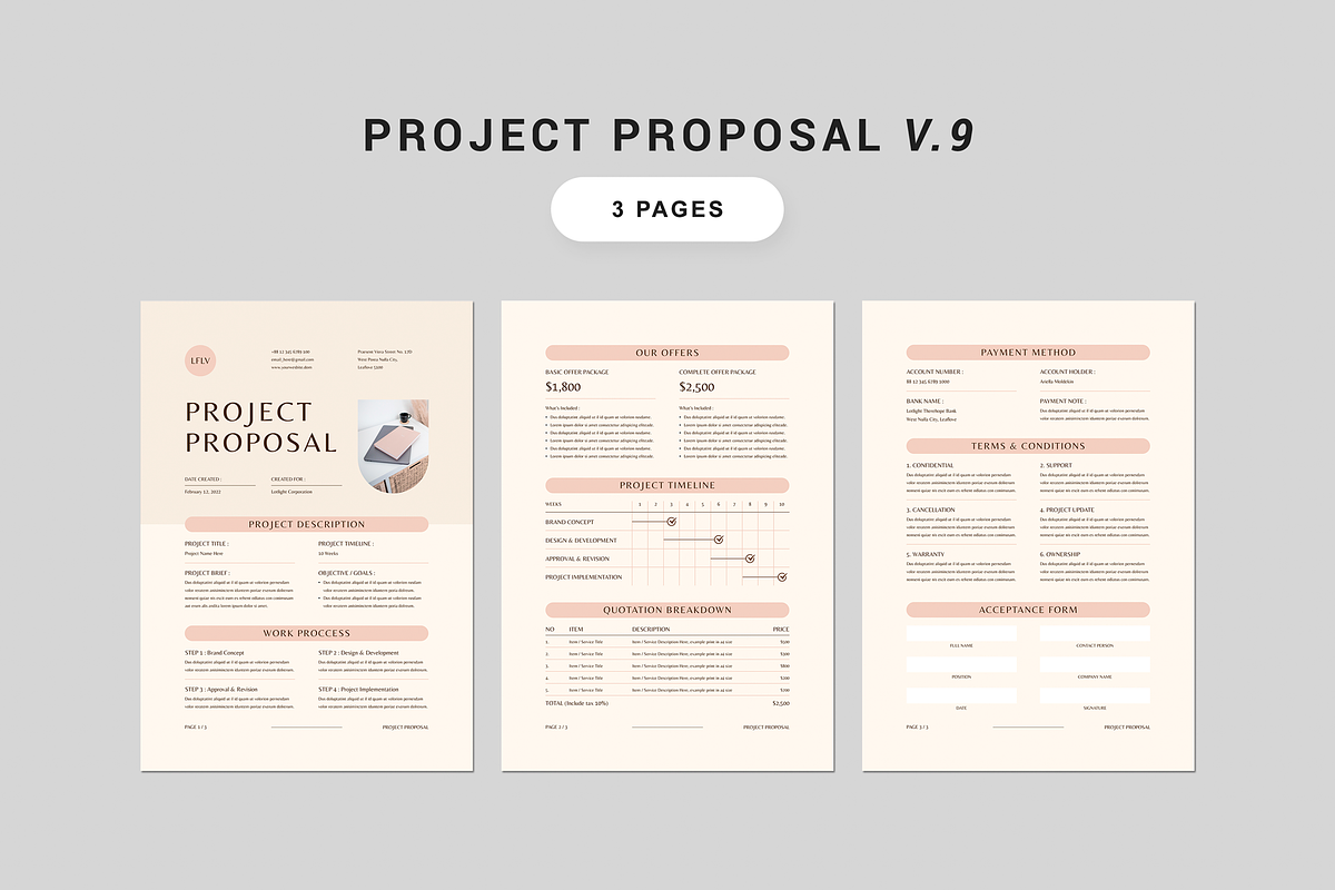 Proposal Bundle | MS Word & Indesign, a Stationery Template by Leaflove (Photo 10 of 16)