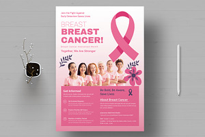 Breast Cancer Awareness flyer, a Flyer Template by MightyDesign