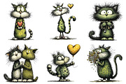 Quirky Cats Friendship Clipart, an Illustration by Craft Nest (Thumbnail 10 of 10)