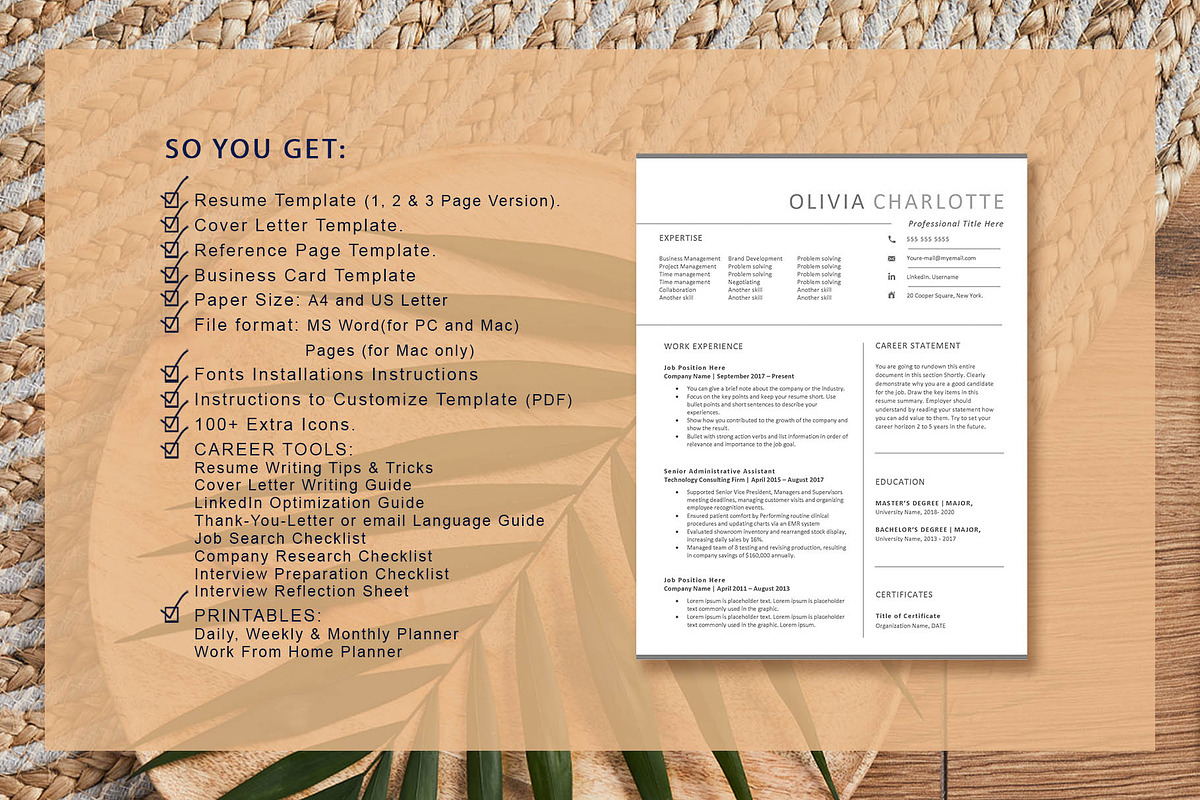 Professional Resume Template Word, a Resume Template by VictoriousVita (Photo 7 of 8)