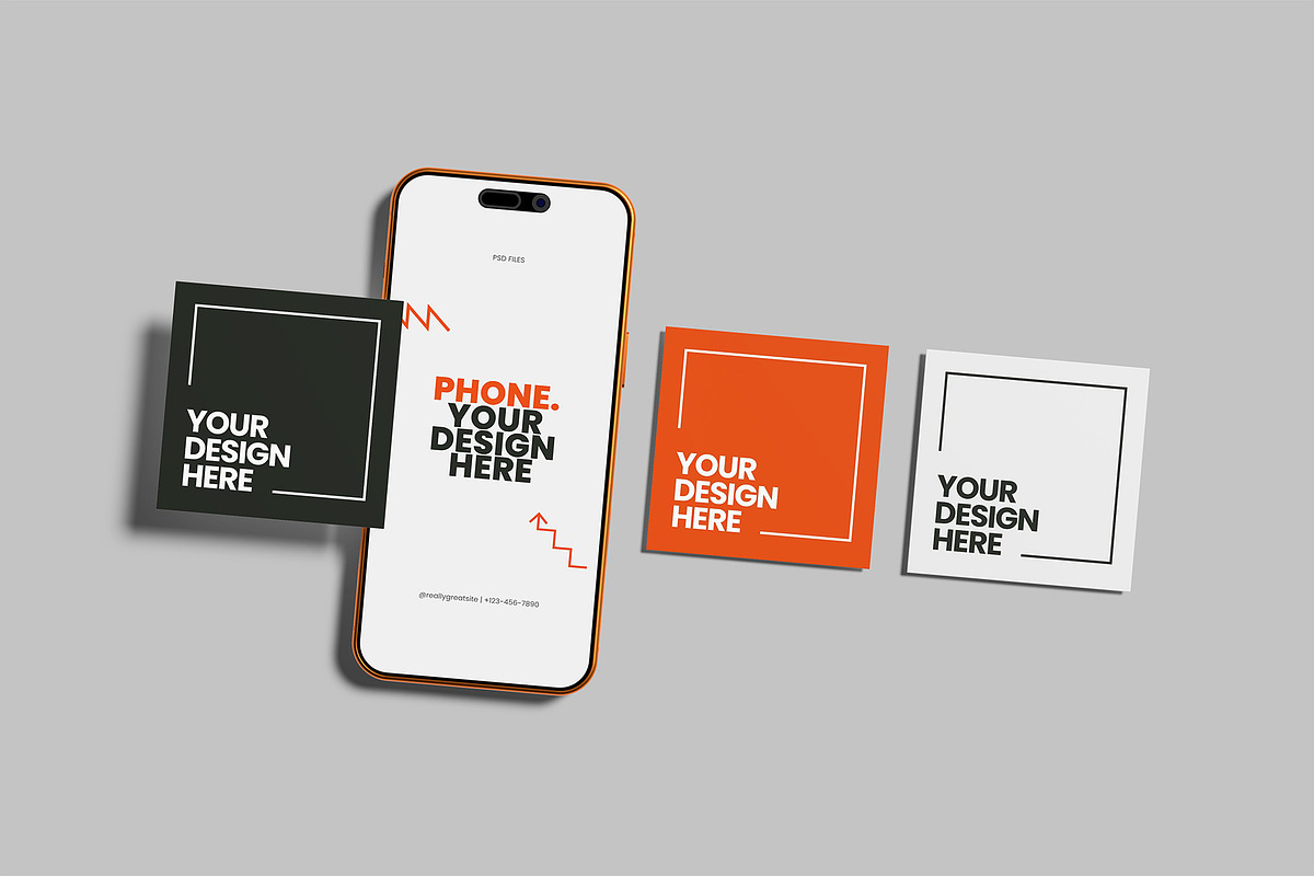 Instagram Post Mockup(Scene Creator), an iPhone Mockup by Graphiculon (Photo 2 of 11)