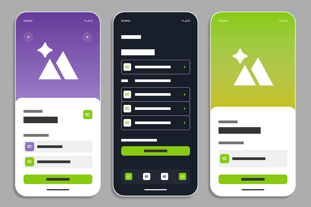 Colorful Modern Mobile App Wireframe, an UI Kit Template by MightyDesign (Photo 2 of 7)