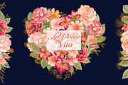 Watercolor wedding glitter flowers, an Illustration by antuanetto (Thumbnail 6 of 13)