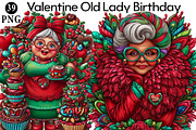 Valentine Old Lady Birthday Clipart, an Illustration by Daily.Designs (Thumbnail 1 of 8)