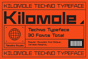 Kilomole-Techno Typeface, a Symbol Font by takoliko