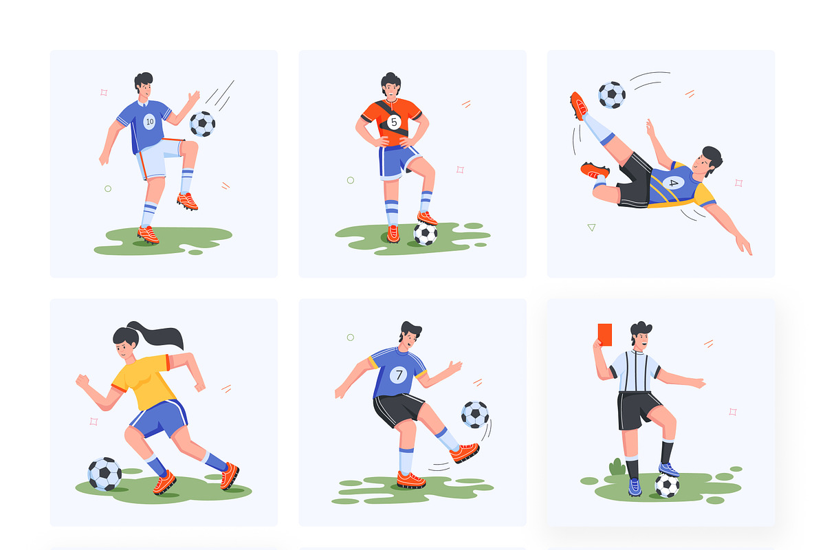 Flat Soccer Illustrations, a Sport Illustration by Vectors Market (Photo 6 of 11)