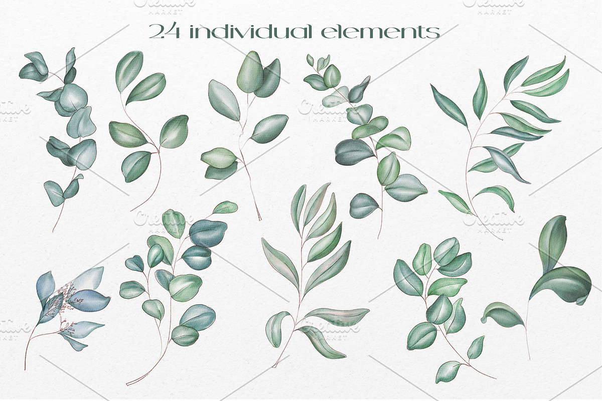 Greenery. Watercolor illustration, a Decorative Illustration by DamriNa art (Photo 2 of 11)
