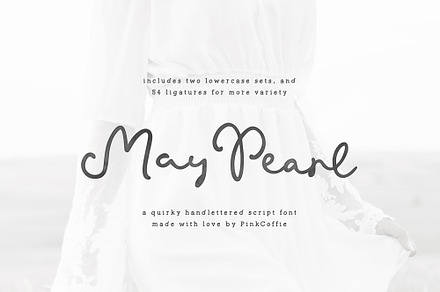 May Pearl | Handwritten Script, a Script Font by Pink Coffie