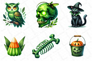Green Halloween Clipart Bundle, an Illustration by DreamPrint404 (Thumbnail 4 of 6)