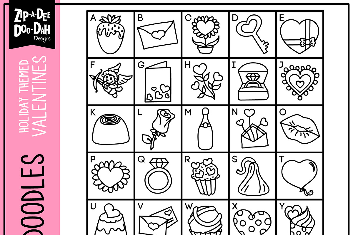 Valentine's Day Doodle Font preview 2