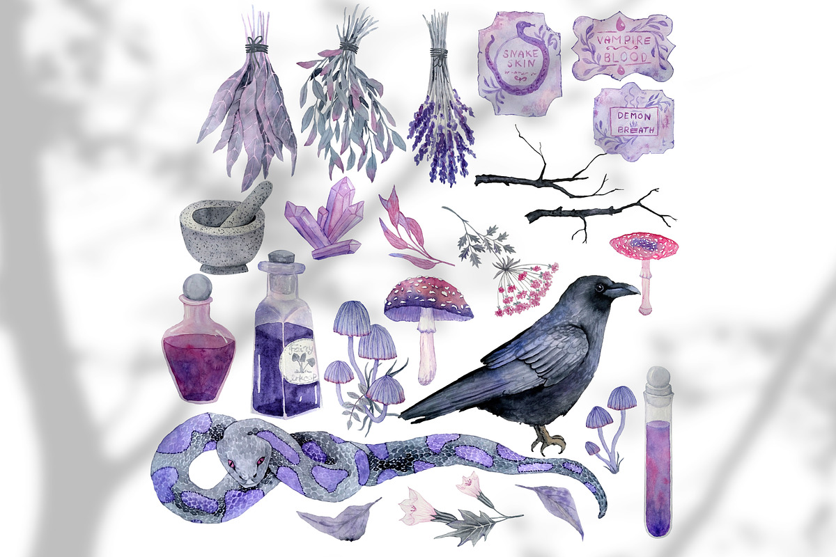 Forest Witch Clipart and Patterns, a Pattern Graphic by Lagmar Design (Photo 3 of 13)