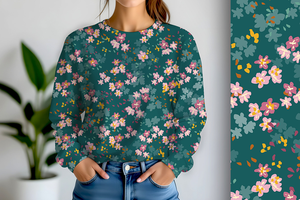 Misty Meadow Floral Seamless Repeat, a Pattern Graphic by Sharon Schwalbe (Photo 2 of 7)