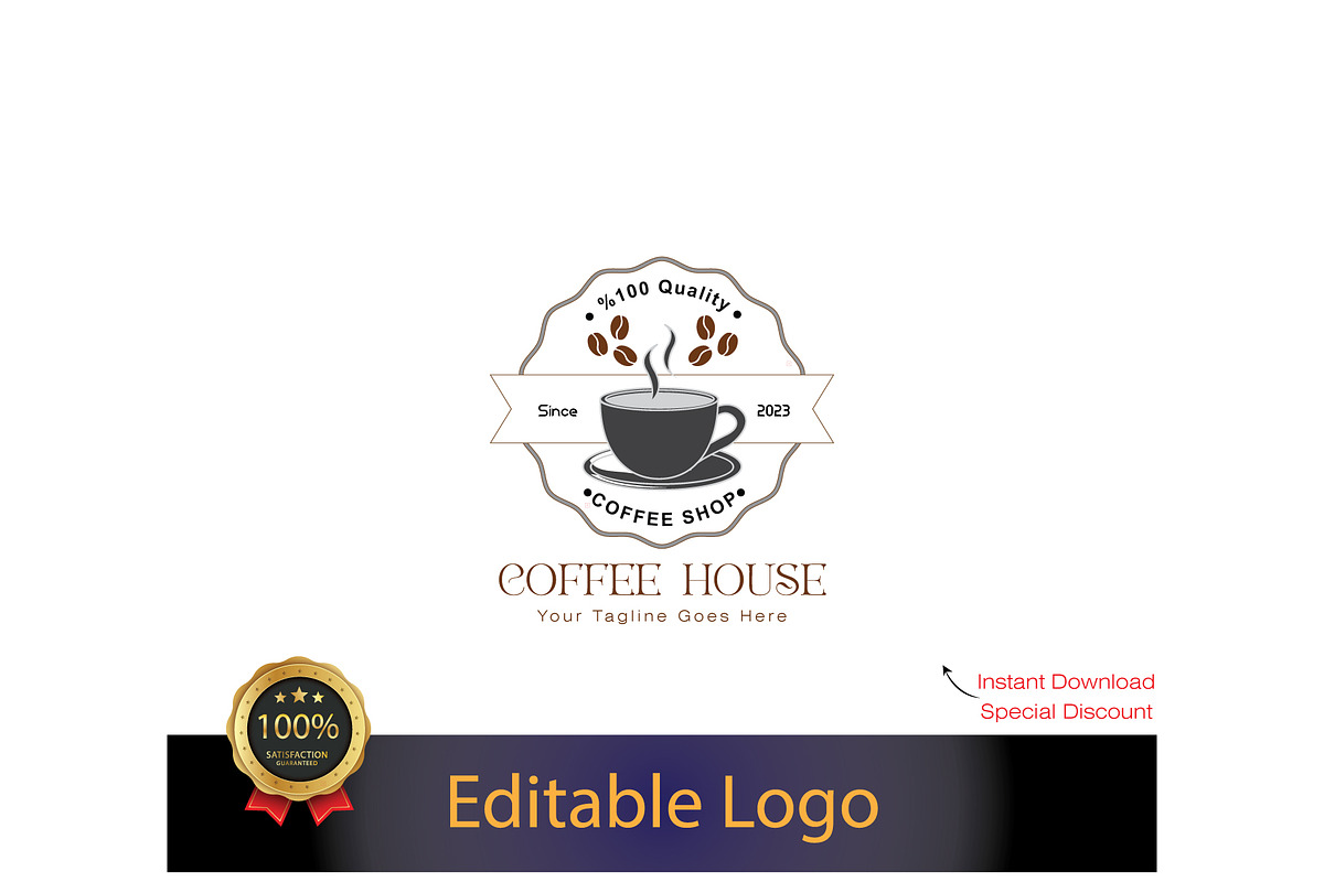 Coffee Shop Logo Design Template, a Branding & Logo Template by YUDesignStore (Photo 1 of 7)