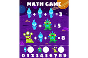 Math game worksheet with monsters, an Animal Illustration by Vector Tradition (Thumbnail 3 of 3)