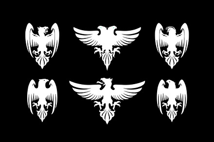 Set of heraldic eagles