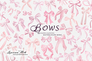 Bows Watercolor Clipart Collection