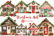 Christmas House Watercolor Clipart, a Seasonal Illustration by Maysa Art (Thumbnail 1 of 5)