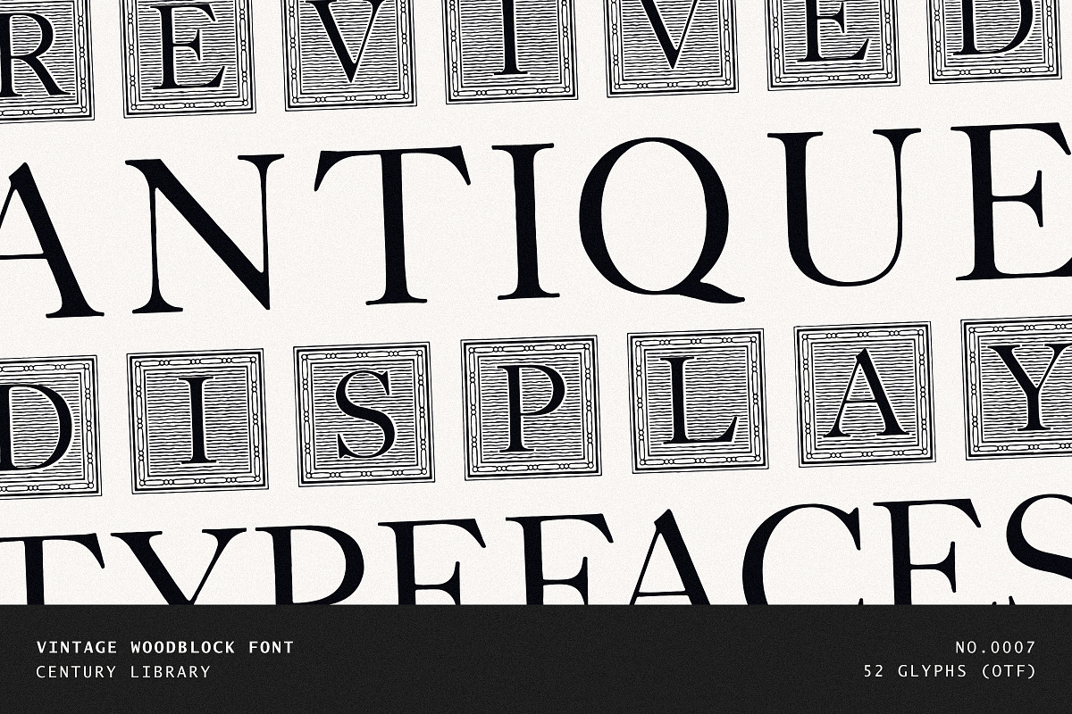 Striped Woodblock Border Font - No07, a Serif Font by Century Library (Photo 1 of 5)