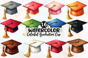 Colorful Graduation Cap Clipart PNG, an Illustration by Designworld (Thumbnail 1 of 5)