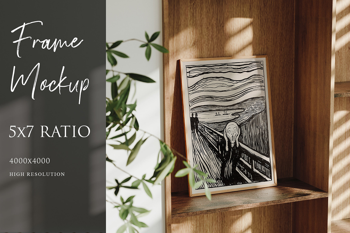 Boho Style Frame Mockup 5x7 Ratio, a Mockup by YimuMockupStore (Photo 4 of 6)