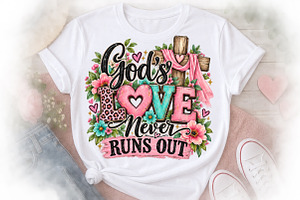 God’s Love Never Fails Christian PNG, a Seasonal Illustration by Watercolor design