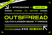 Outspread - Futuristic Font, a Sans Serif Font by Pixesia Studio (Thumbnail 1 of 10)