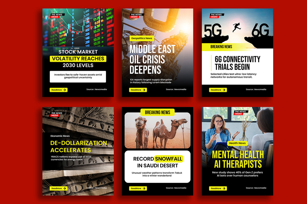 News Headline Social Media - Canva, a Social Media Template by Jiwstudio (Photo 3 of 4)