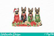 German Shepherd png Design, an Illustration by Watercolor design (Thumbnail 1 of 3)