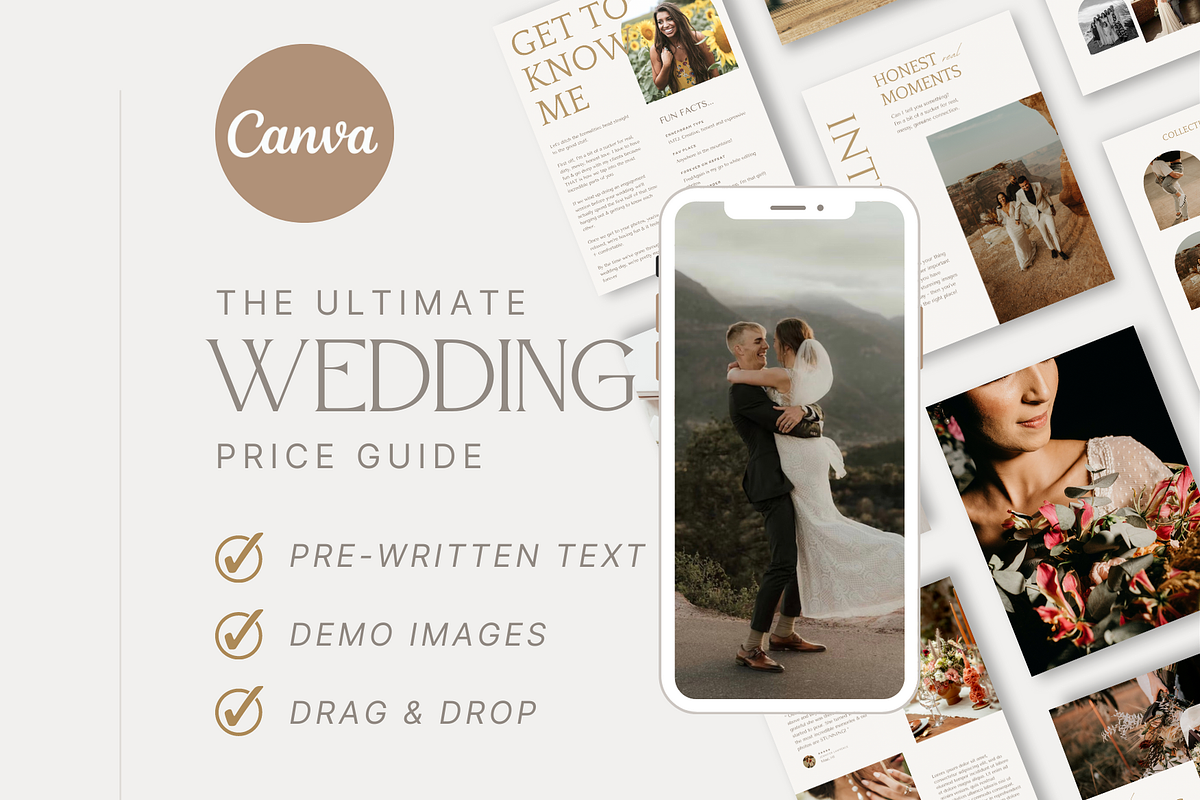 BOHO Wedding Photography Guide Canva, a Magazine Template by Signature Edits (Photo 2 of 12)